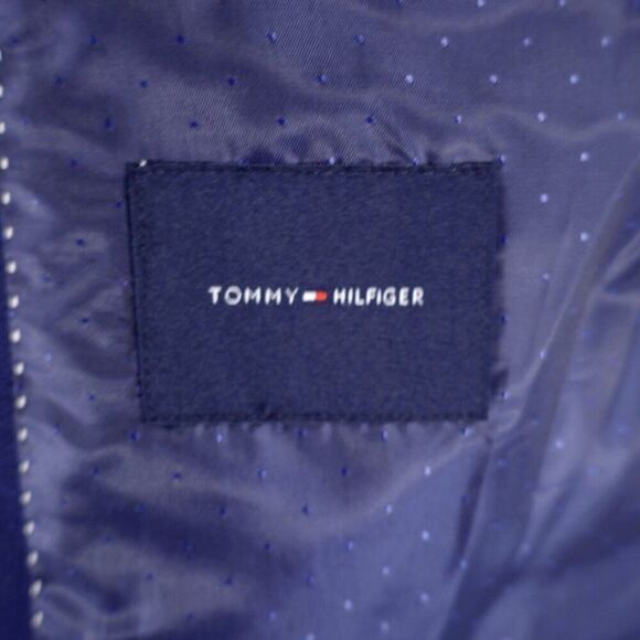 Tommy Hilfiger Blue Wool Polyester Unconstructed Shoulder Windowpane Blazer 42R - Picture 11 of 15
